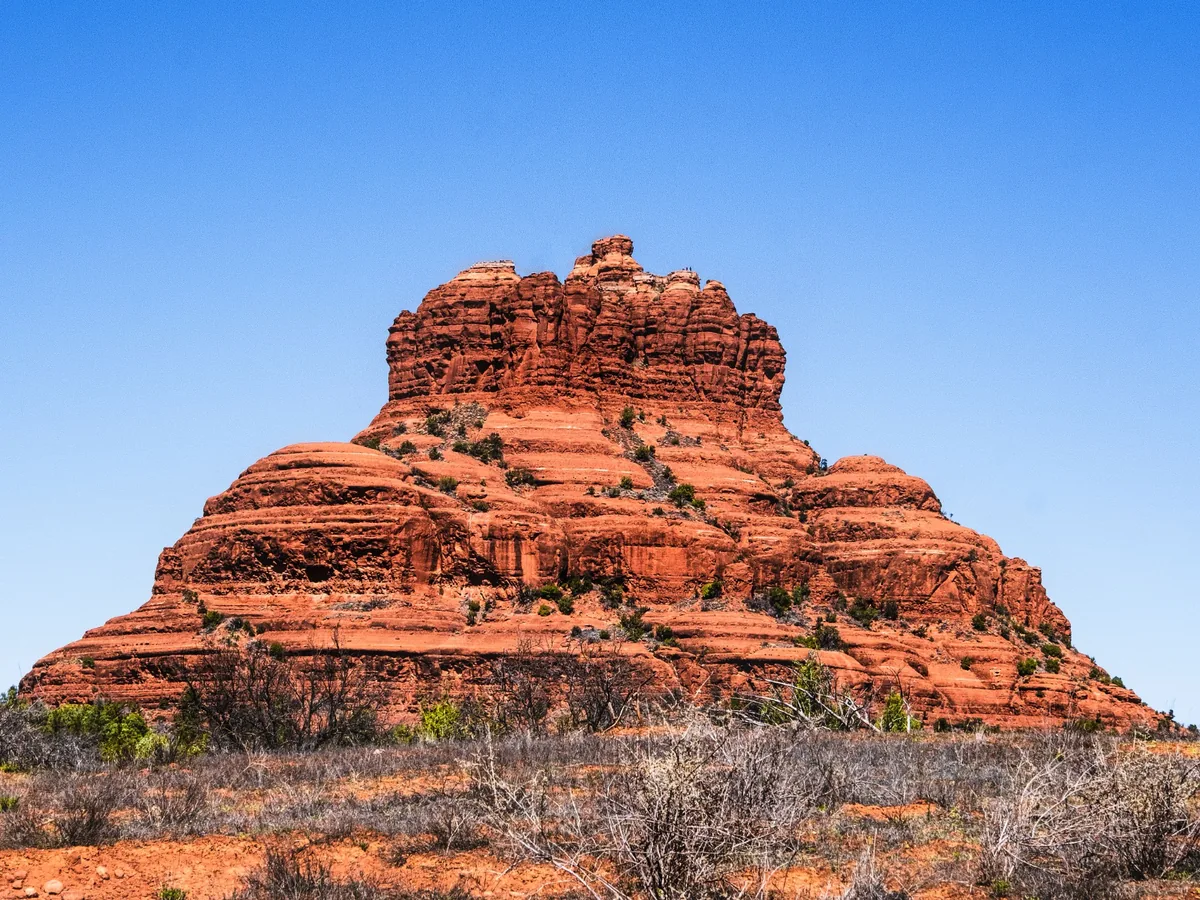Bell Rock and Courthouse Butte during morning golden hour in Sedona, Arizona